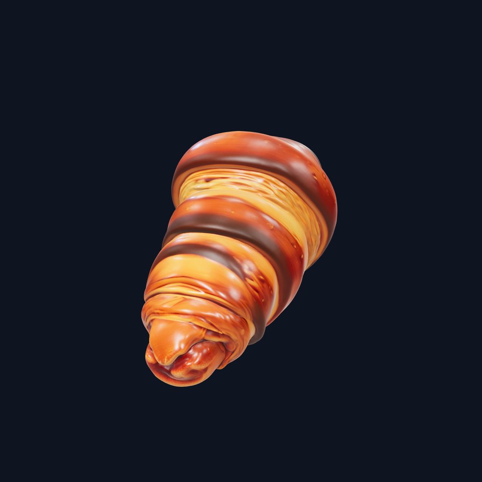 Chocolate Drizzled Croissant D Model Pack for Rendering and Games